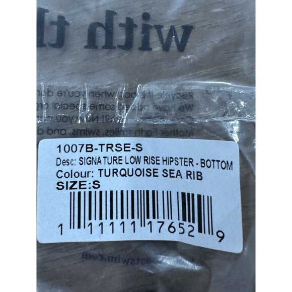 FREE PEOPLE X Toast Swim Women Signature Low Rise Hipster-Bottom Turquoise Sea S - Picture 5 of 5